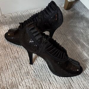 Nina Shoes Black Sequin Heels